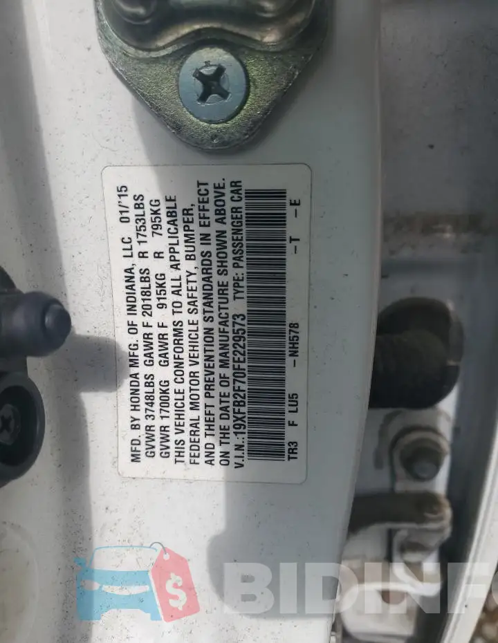 19XFB2F70FE229573 Photo# 12
