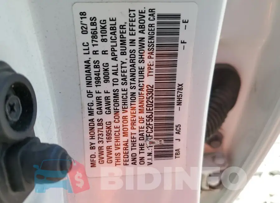 19XFC2F56JE025302 Photo# 13