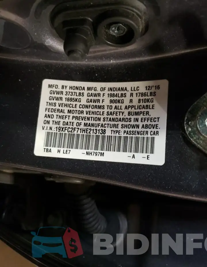 19XFC2F71HE213138 Photo# 12