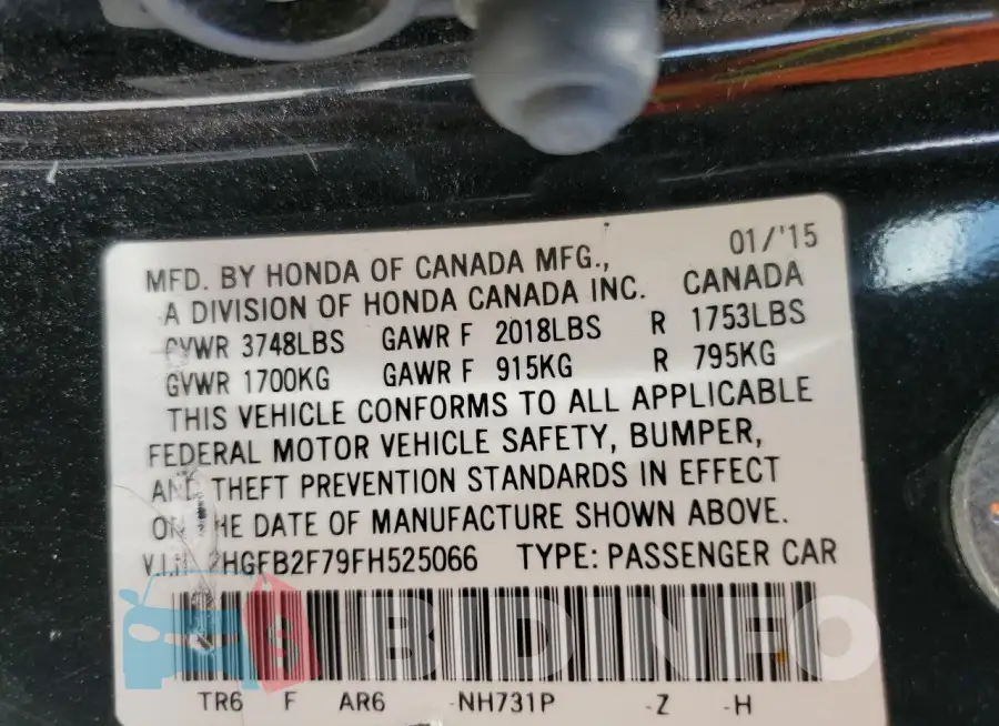 2HGFB2F79FH525066 Photo# 12