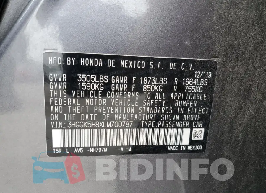 3HGGK5H8XLM700787 Photo# 13