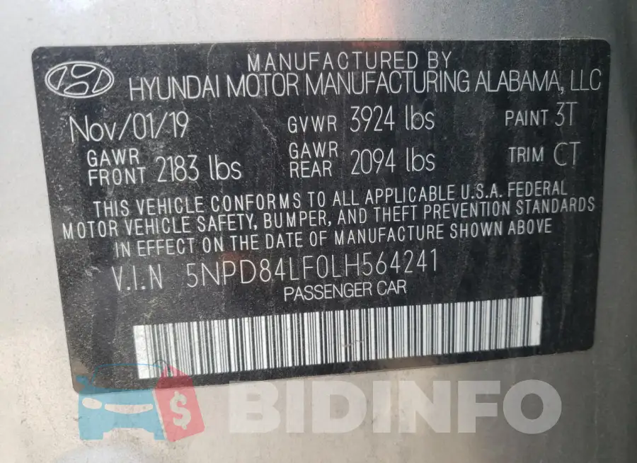 5NPD84LF0LH564241 Photo# 13