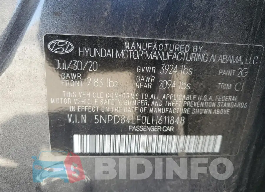 5NPD84LF0LH611848 Photo# 12