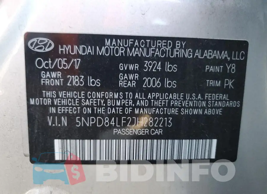 5NPD84LF2JH282213 Photo# 12