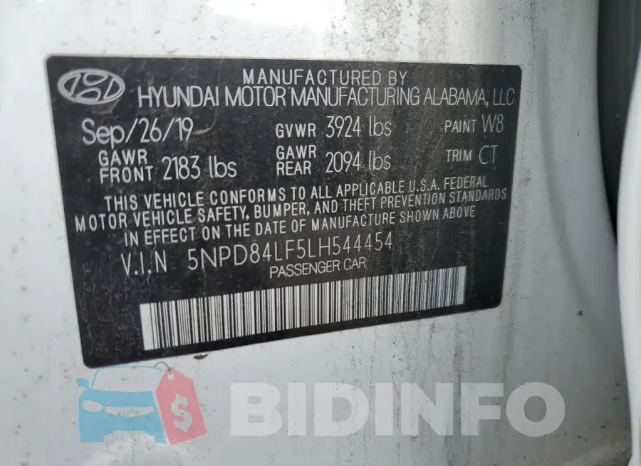 5NPD84LF5LH544454 Photo# 12