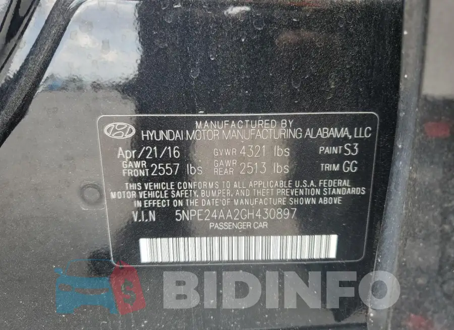 5NPE24AA2GH430897 Photo# 13
