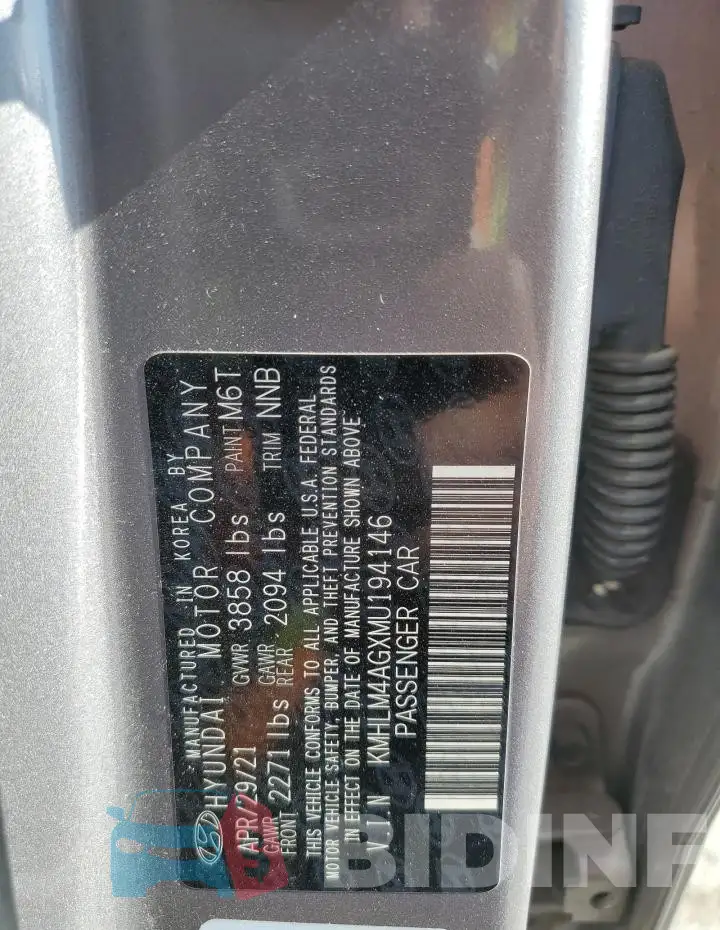 KMHLM4AGXMU194146 Photo# 12