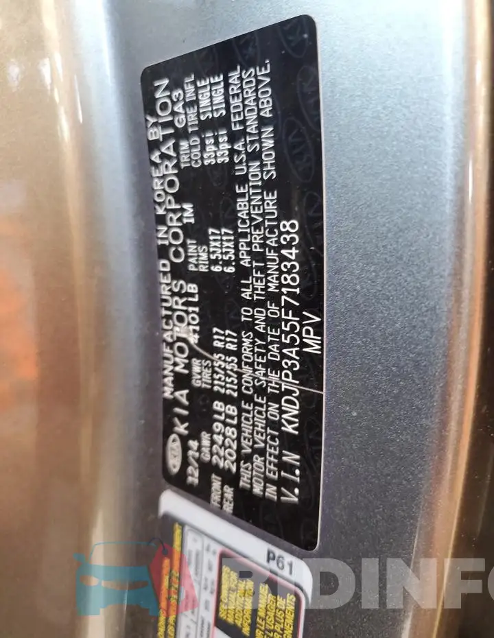 KNDJP3A55F7183438 Photo# 13