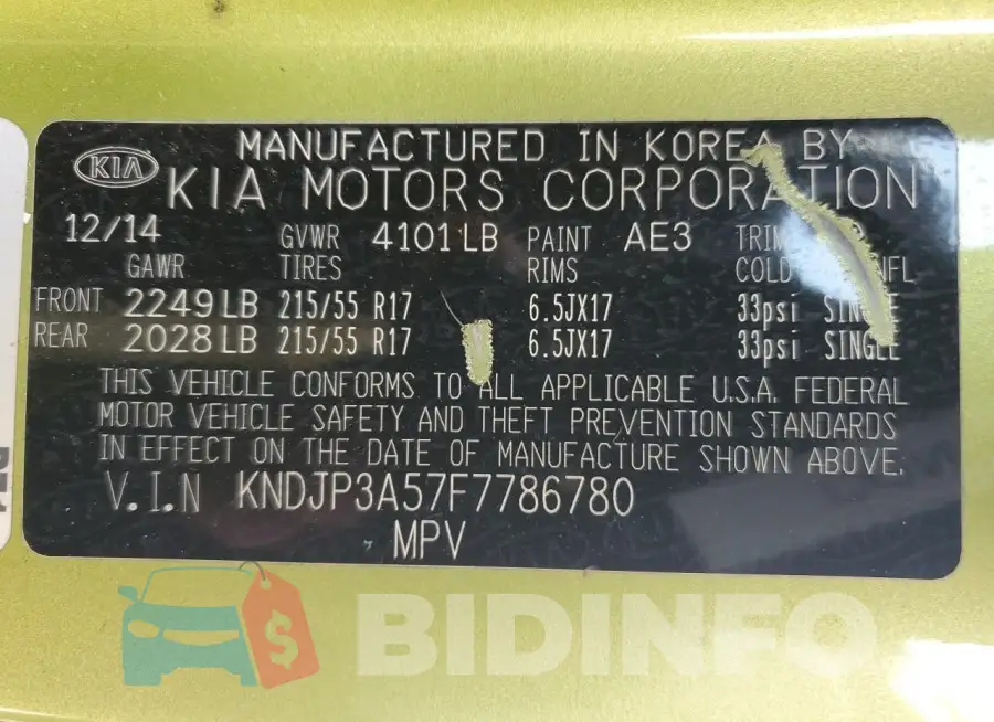 KNDJP3A57F7786780 Photo# 12