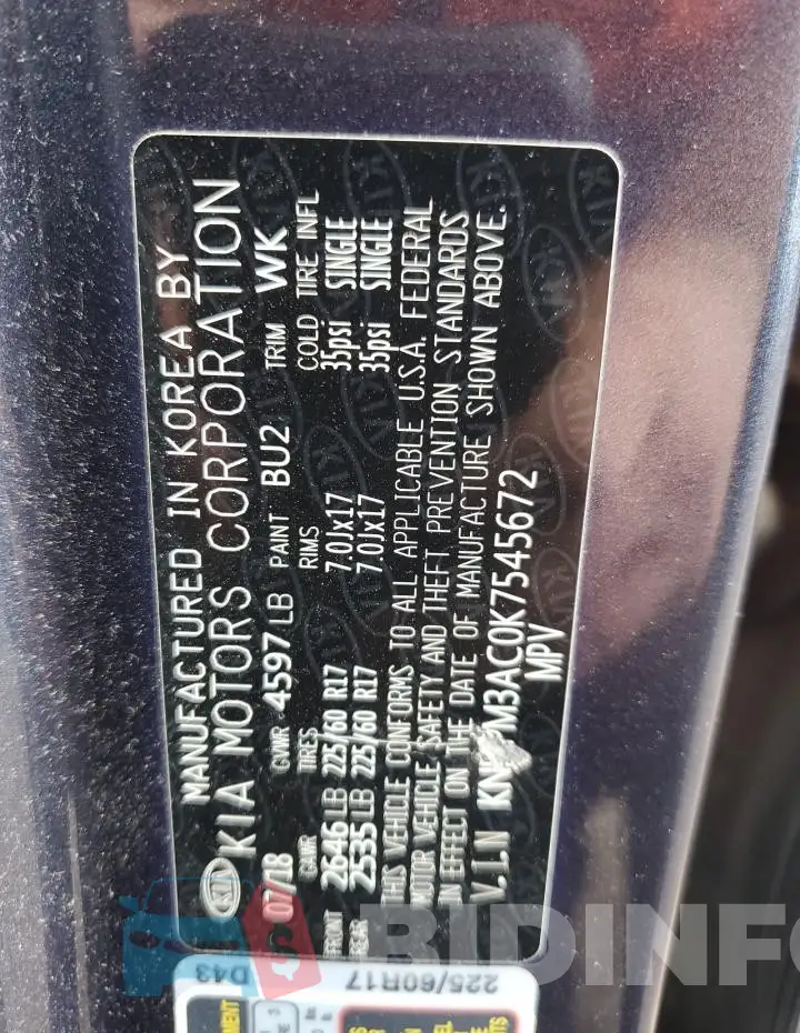 KNDPM3AC0K7545672 Photo# 13