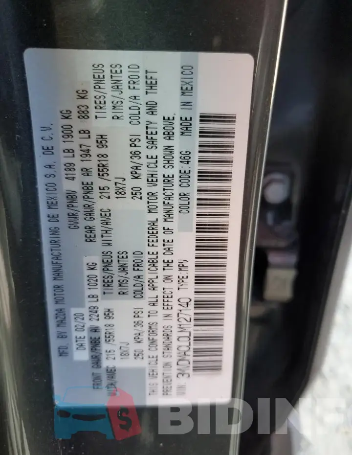 3MVDMACL0LM127140 Photo# 13