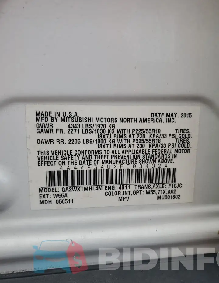 4A4AP3AUXFE034924 Photo# 13