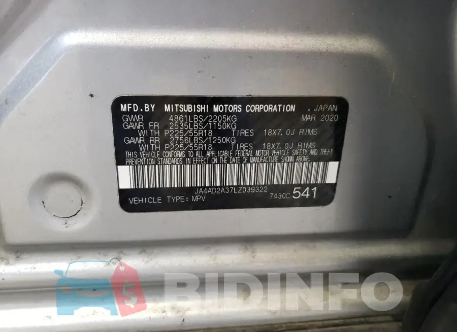 JA4AD2A37LZ039322 Photo# 14