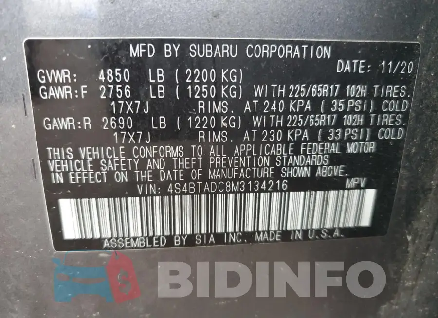 4S4BTADC8M3134216 Photo# 14