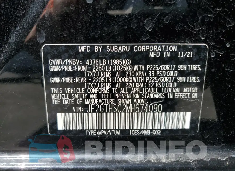 JF2GTHSC2MH674090 Photo# 13