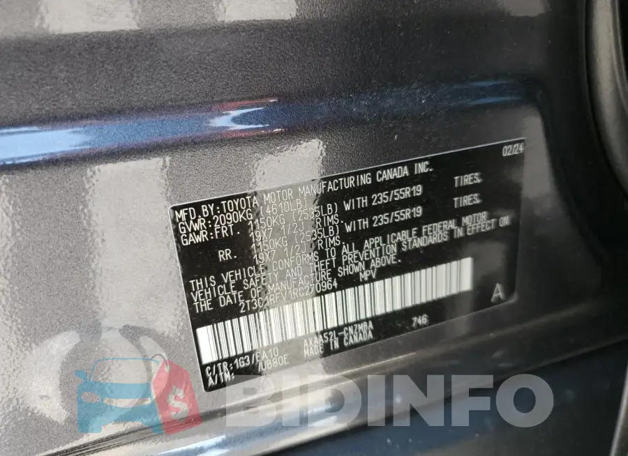2T3C1RFV1RC270964 Photo# 13