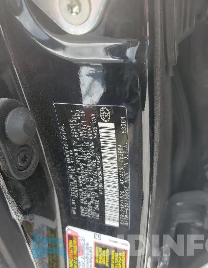 4T1B61HK9KU714851 Photo# 12