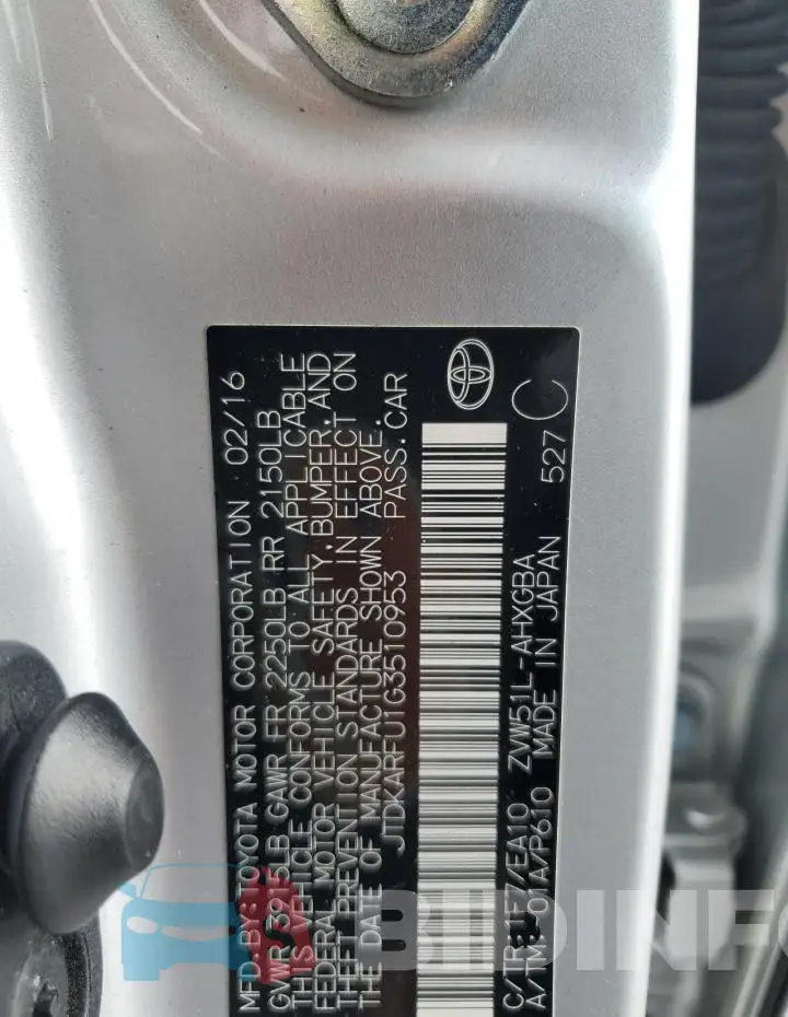JTDKARFU1G3510953 Photo# 12