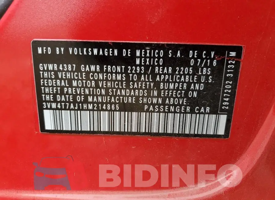 3VW4T7AJ1HM214865 Photo# 12