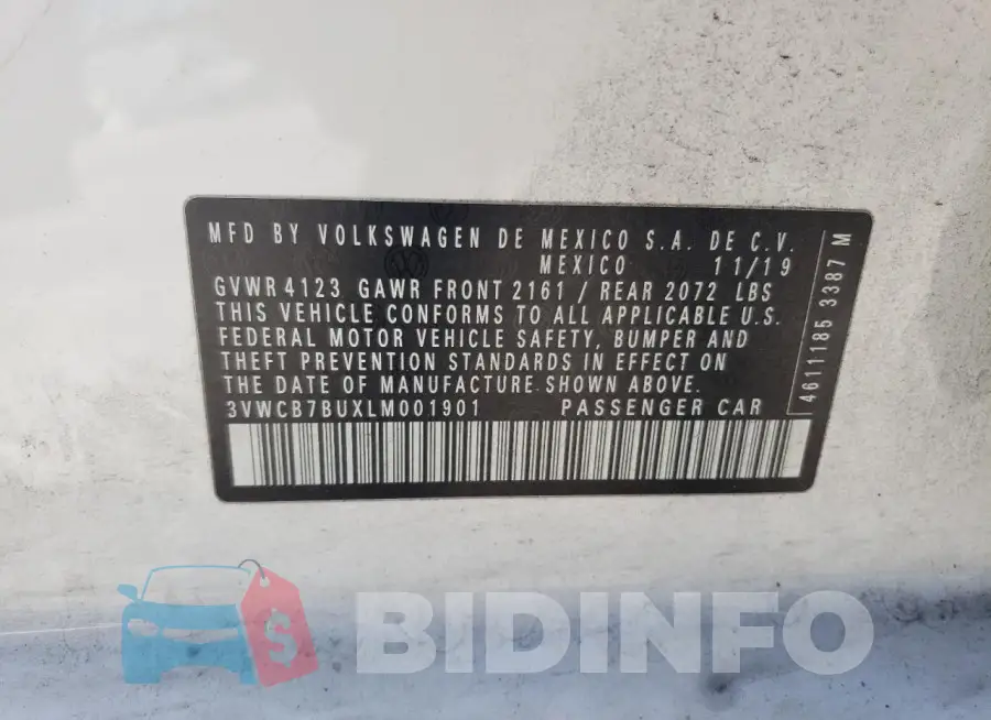 3VWCB7BUXLM001901 Photo# 12