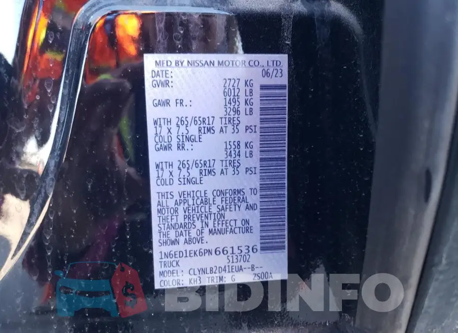 1N6ED1EK6PN661536 Photo# 12