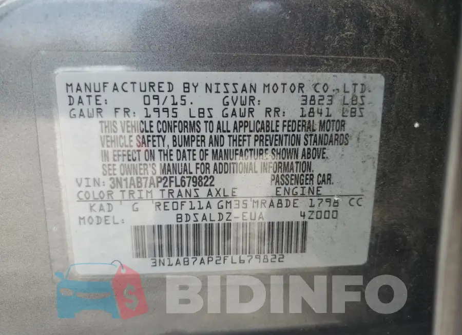 3N1AB7AP2FL679822 Photo# 12