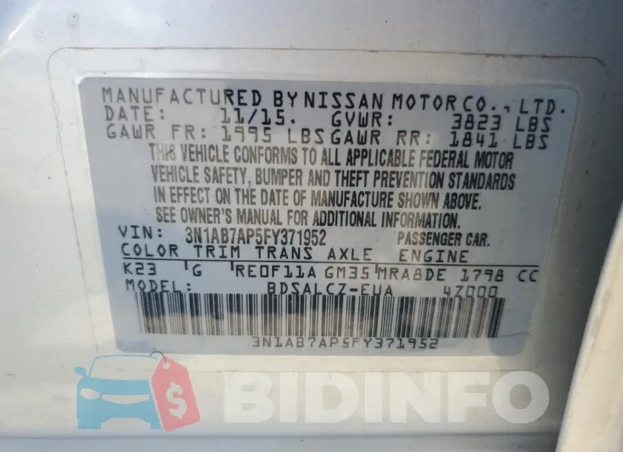 3N1AB7AP5FY371952 Photo# 12