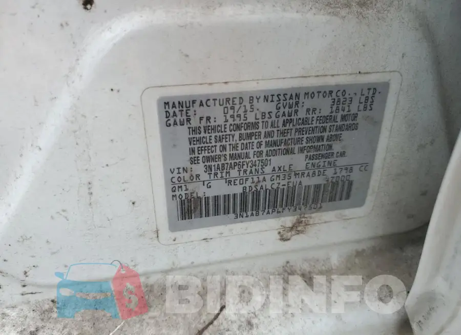 3N1AB7AP6FY347501 Photo# 12