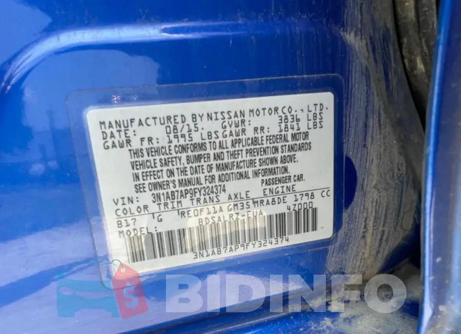 3N1AB7AP9FY324374 Photo# 10