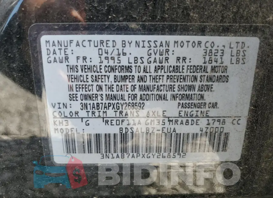 3N1AB7APXGY268592 Photo# 13