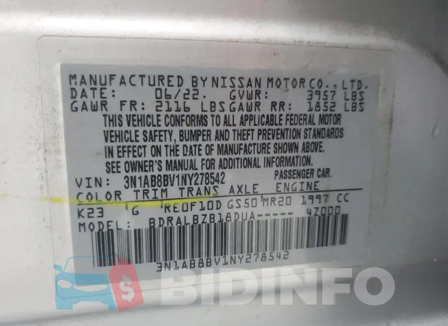 3N1AB8BV1NY278542 Photo# 13