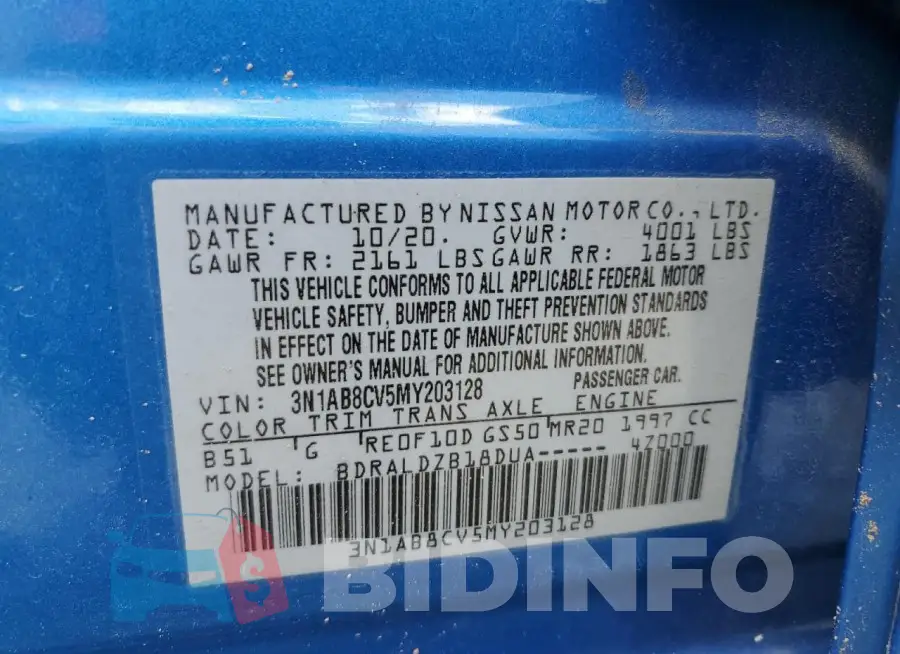 3N1AB8CV5MY203128 Photo# 12