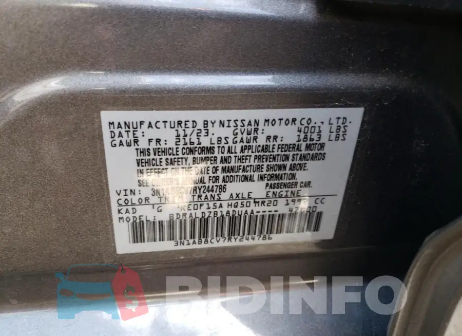 3N1AB8CV7RY244786 Photo# 12