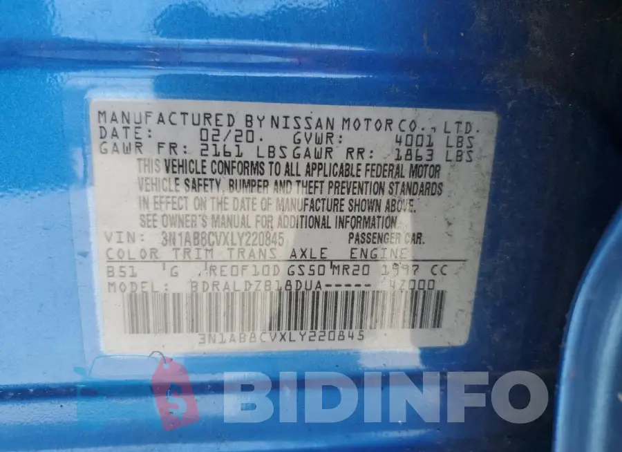 3N1AB8CVXLY220845 Photo# 12