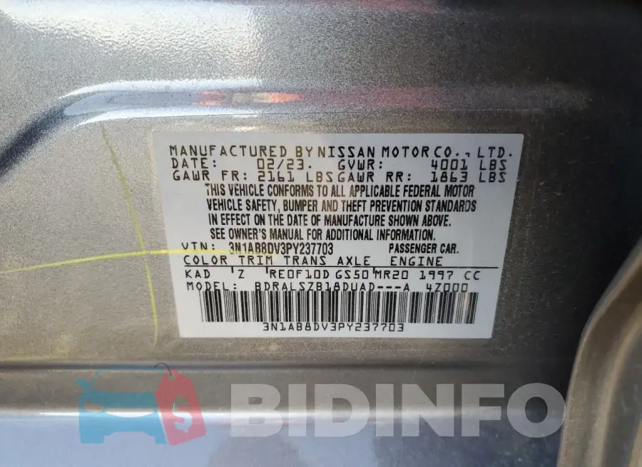 3N1AB8DV3PY237703 Photo# 13