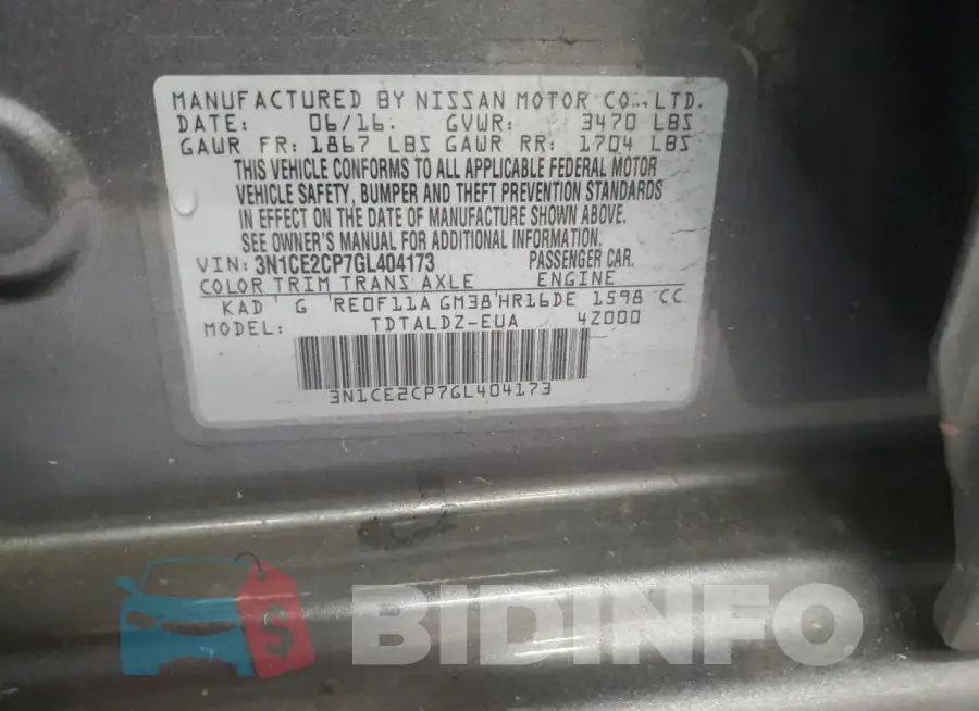 3N1CE2CP7GL404173 Photo# 13