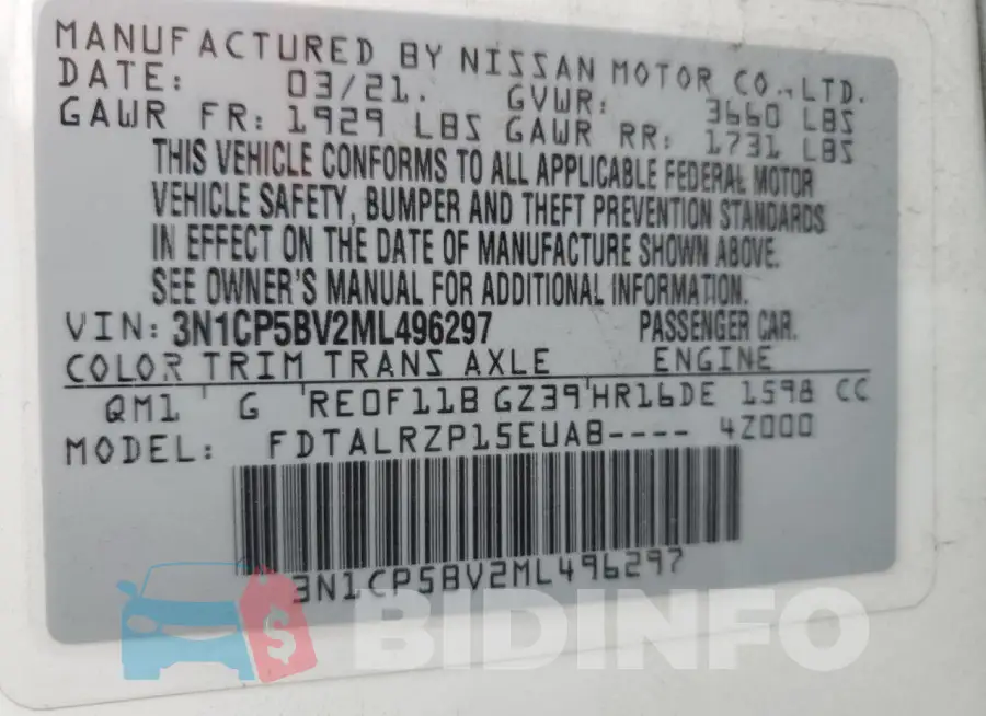 3N1CP5BV2ML496297 Photo# 12