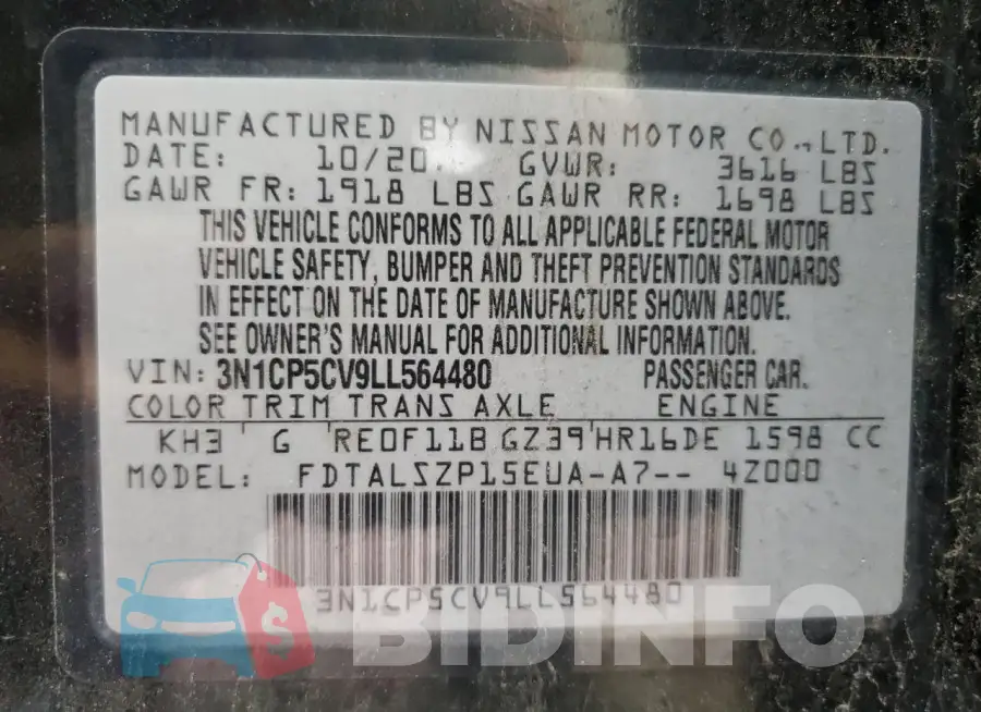 3N1CP5CV9LL564480 Photo# 13