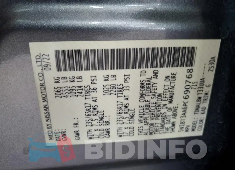 5N1BT3AA6PC690768 Photo# 12