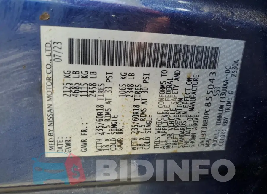 5N1BT3BB0PC855043 Photo# 14