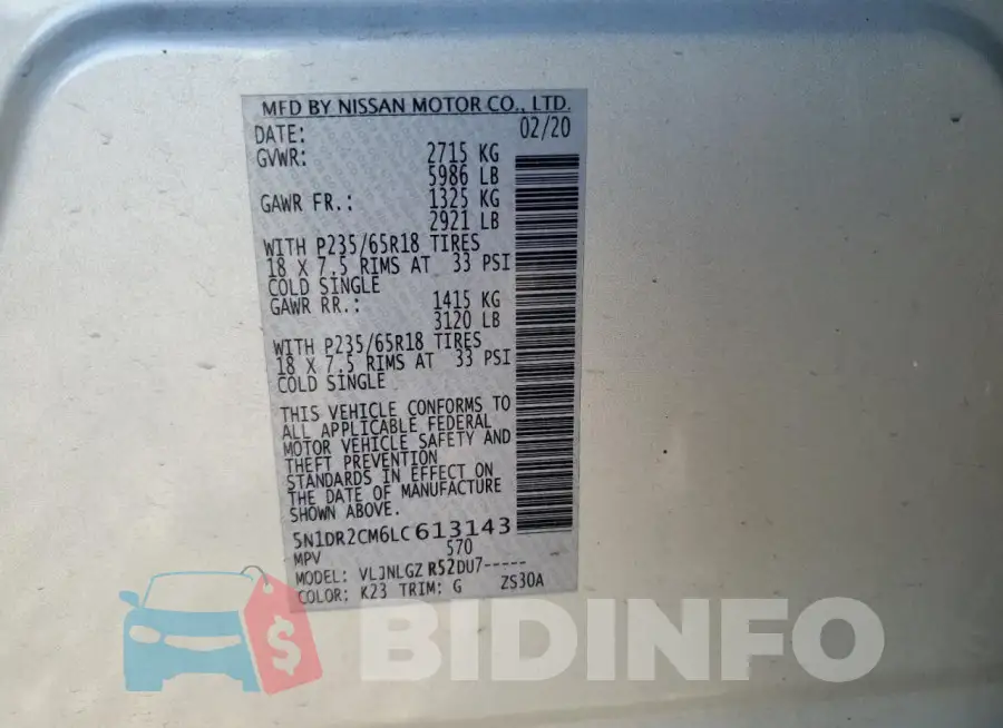 5N1DR2CM6LC613143 Photo# 12