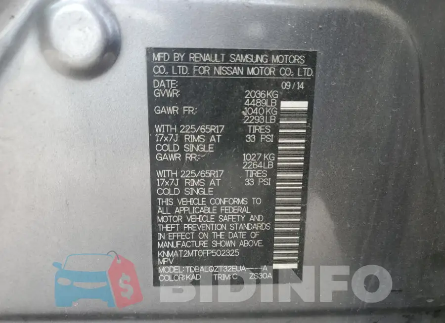 KNMAT2MT0FP502325 Photo# 13