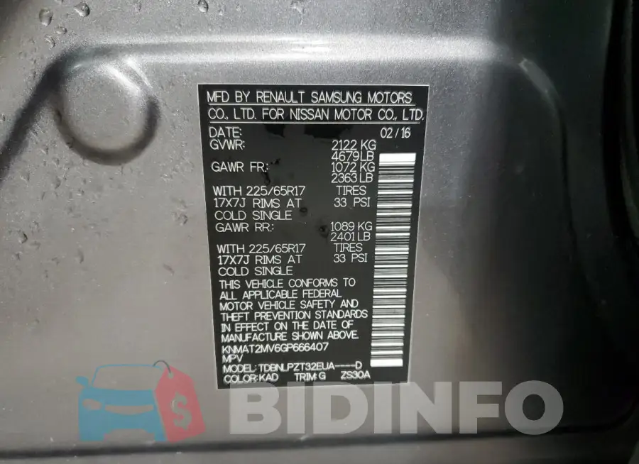 KNMAT2MV6GP666407 Photo# 13