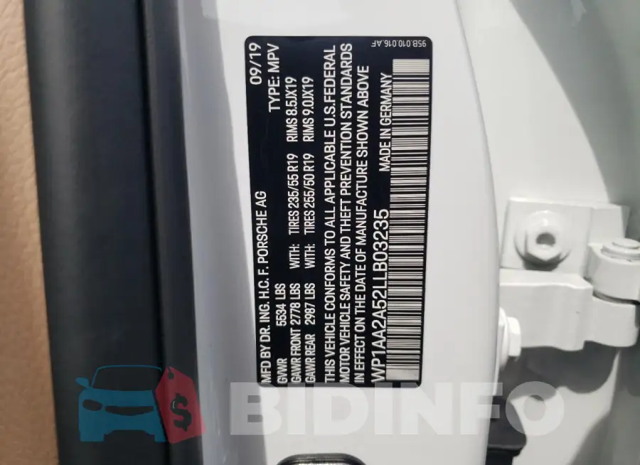 WP1AA2A52LLB03235 Photo# 13