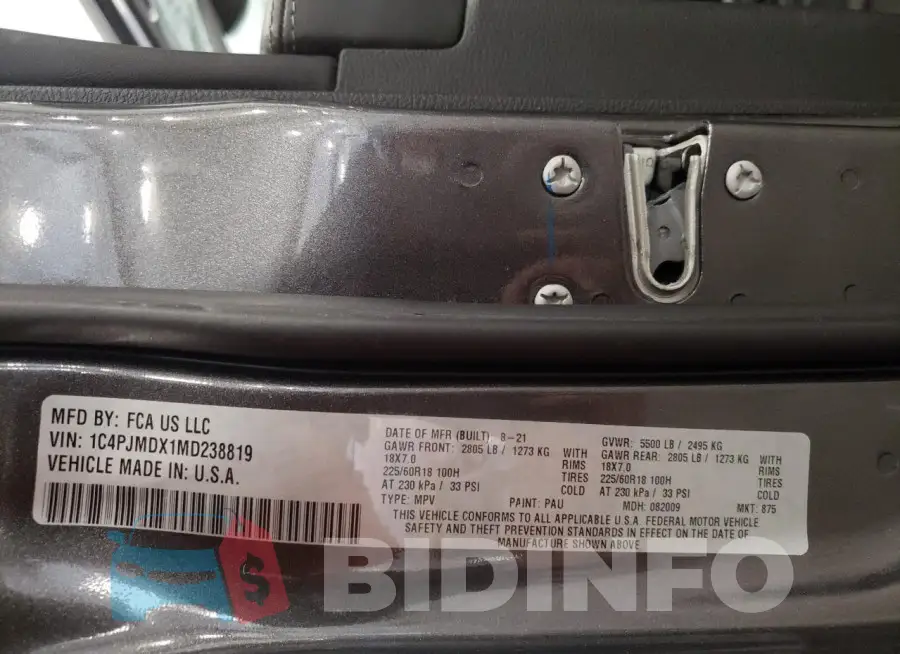 1C4PJMDX1MD238819 Photo# 13