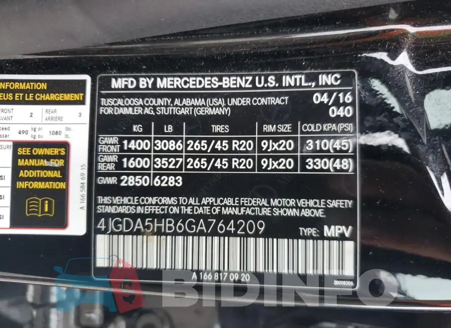 4JGDA5HB6GA764209 Photo# 13