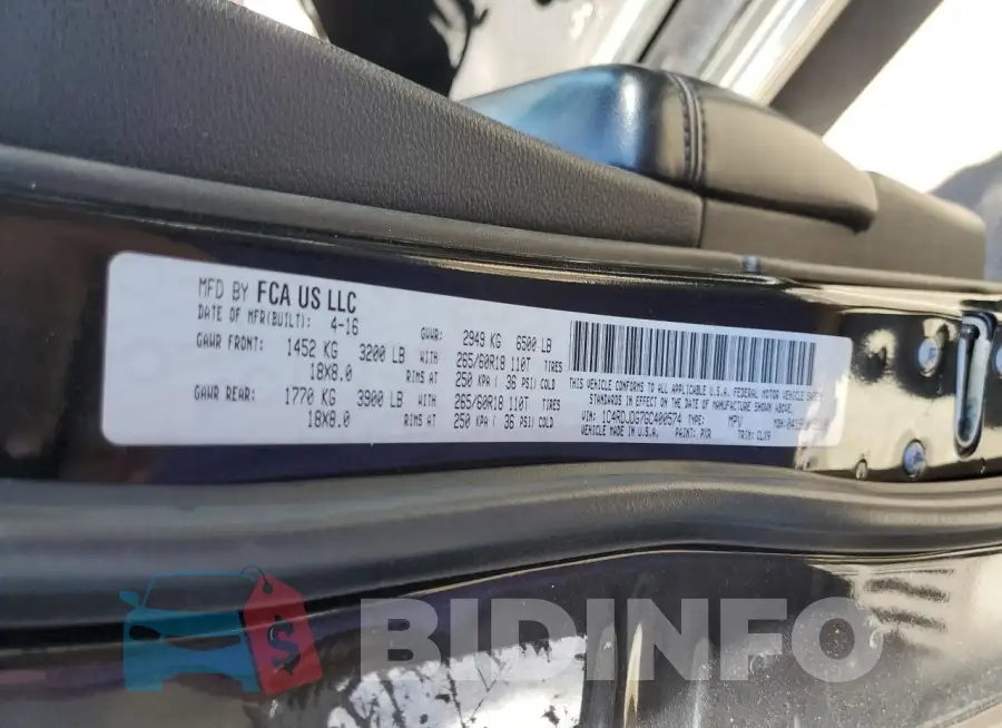 1C4RDJDG7GC400574 Photo# 13