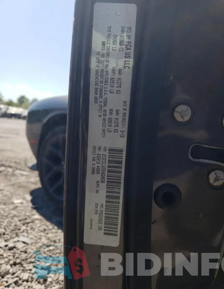 2C3CDZJG7KH620638 Photo# 12