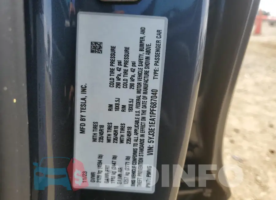 5YJ3E1EA1PF687040 Photo# 13