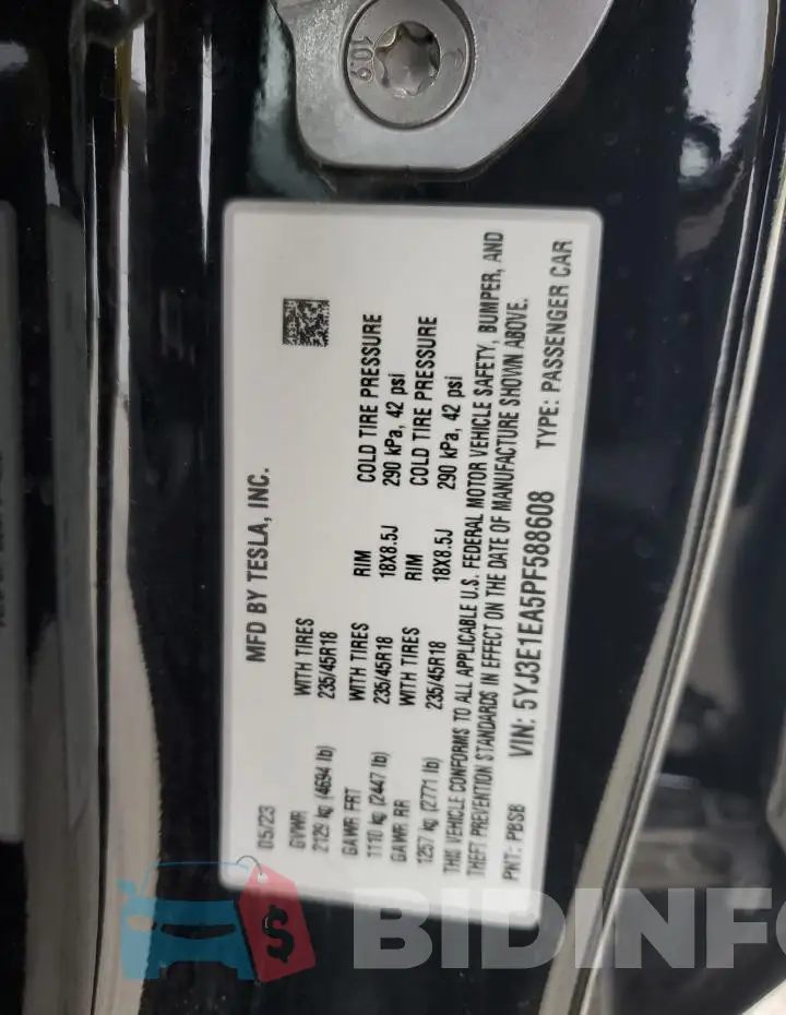 5YJ3E1EA5PF588608 Photo# 12